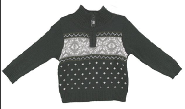 Winter Scene Cotton Sweater- Navy